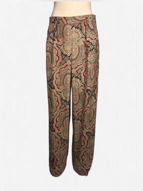 Vintage 80’s Breeches Paisley High Rise Pleated Wide Leg Trousers Boho Artsy 12